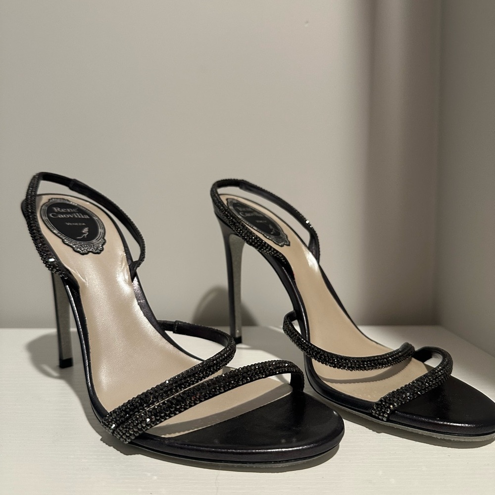 Rene Caovilla Glitter Sandal Heels